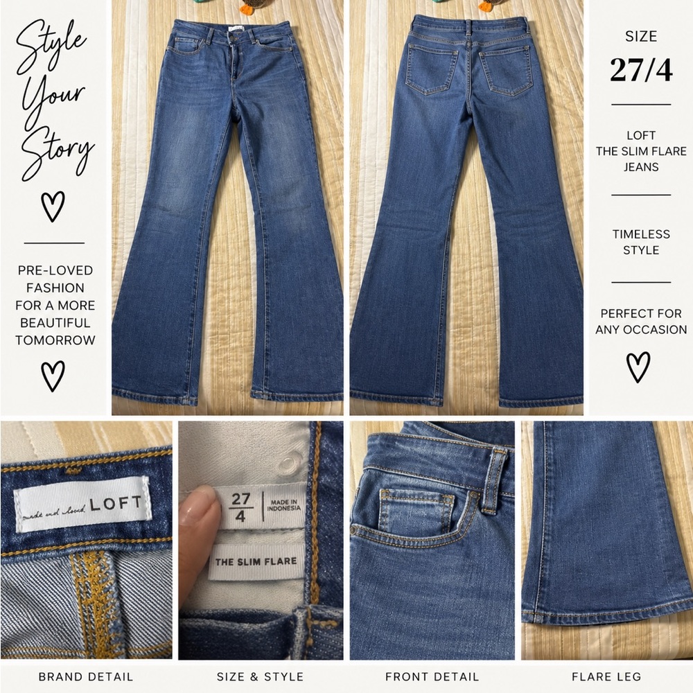 LOFT Blue Slim Flare Jeans